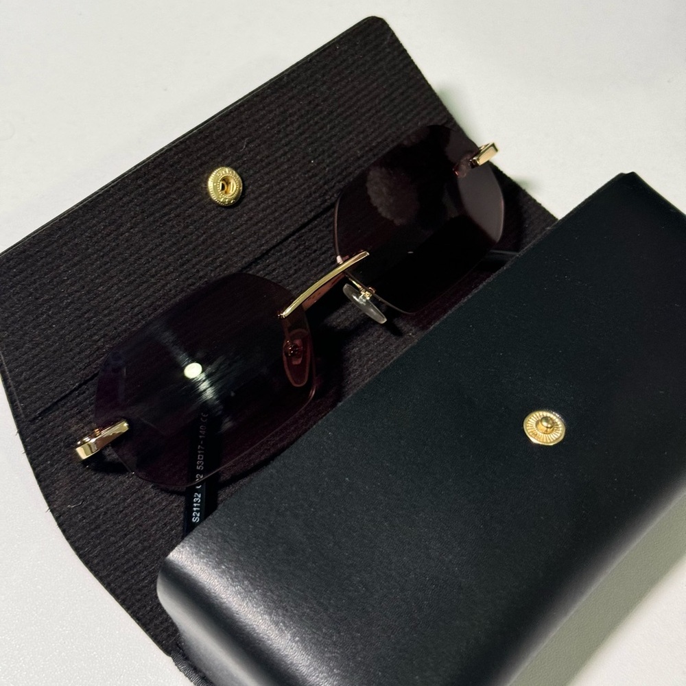 Trendy Brown Rimless Metal Frames - Picture 2 of 6